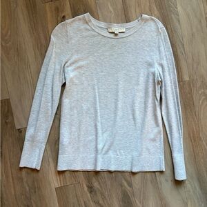Loft Basic Grey Scoop-Neck Long Sleeve